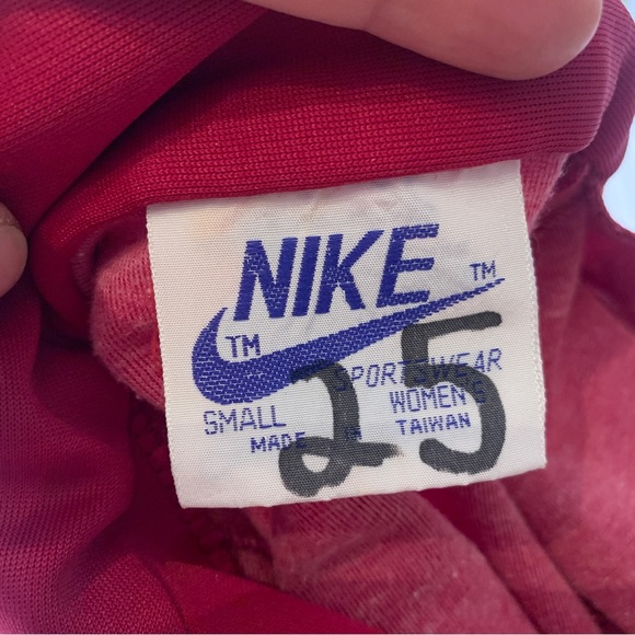 70s Nike Sportswear Burgundy High School Track Jacket Thick Retro Stripes - Picture 7 of 11